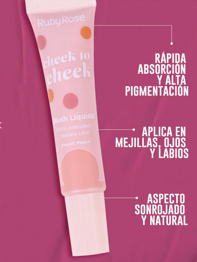 RUBOR LÍQUIDO CHEEK TO CHEEK RUBY ROSE