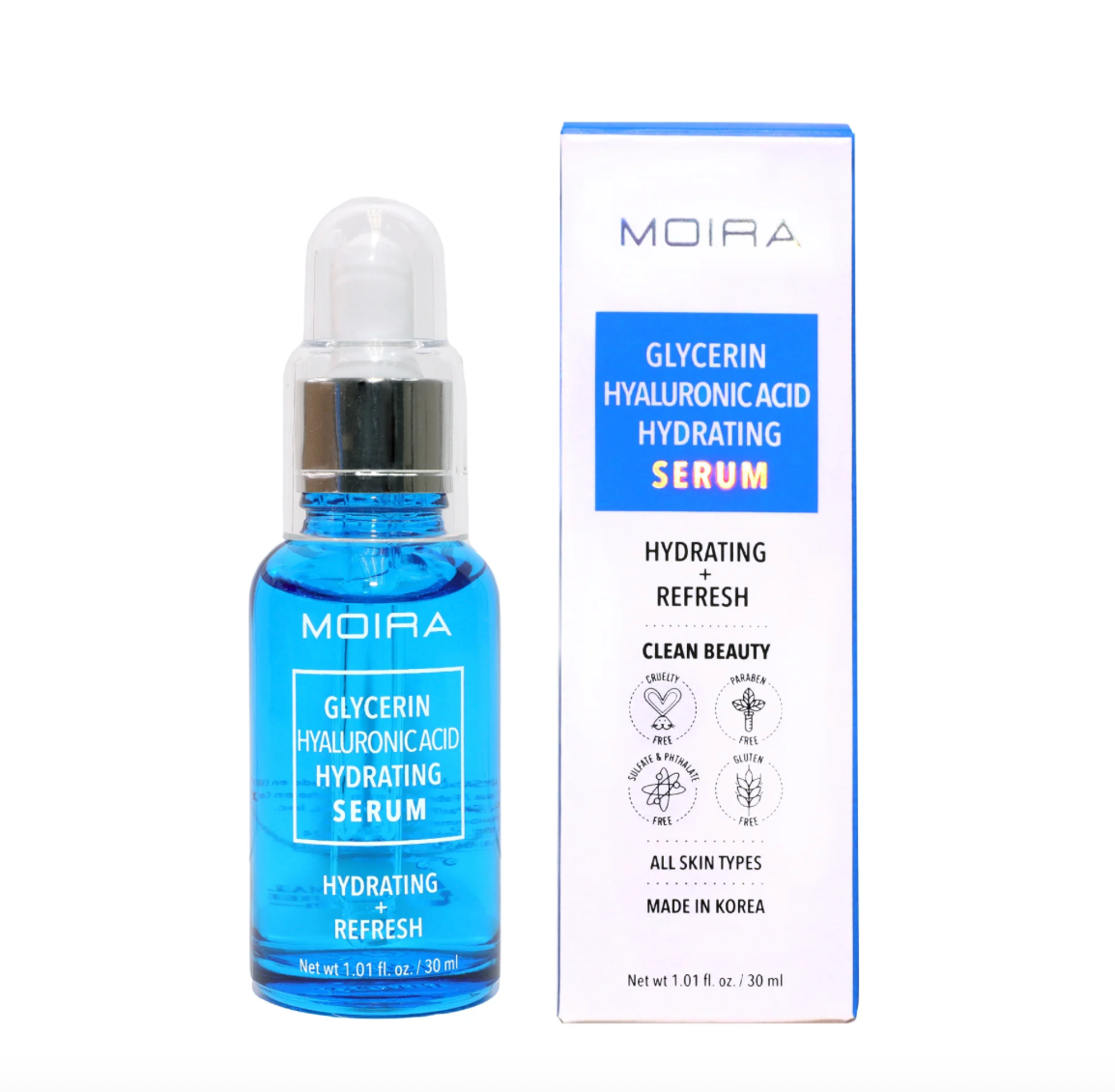 Serum  Hidratante Coreano de Ácido Hialurónico con Glicerina MOIRA |  Piel Radiante