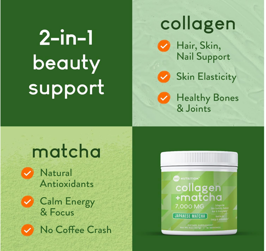 Colágeno Hidrolizado con Matcha Japonés – Polvo de Péptidos | Energía, Salud Intestinal, Articulaciones, Piel y Uñas – Keto & Sin Gluten