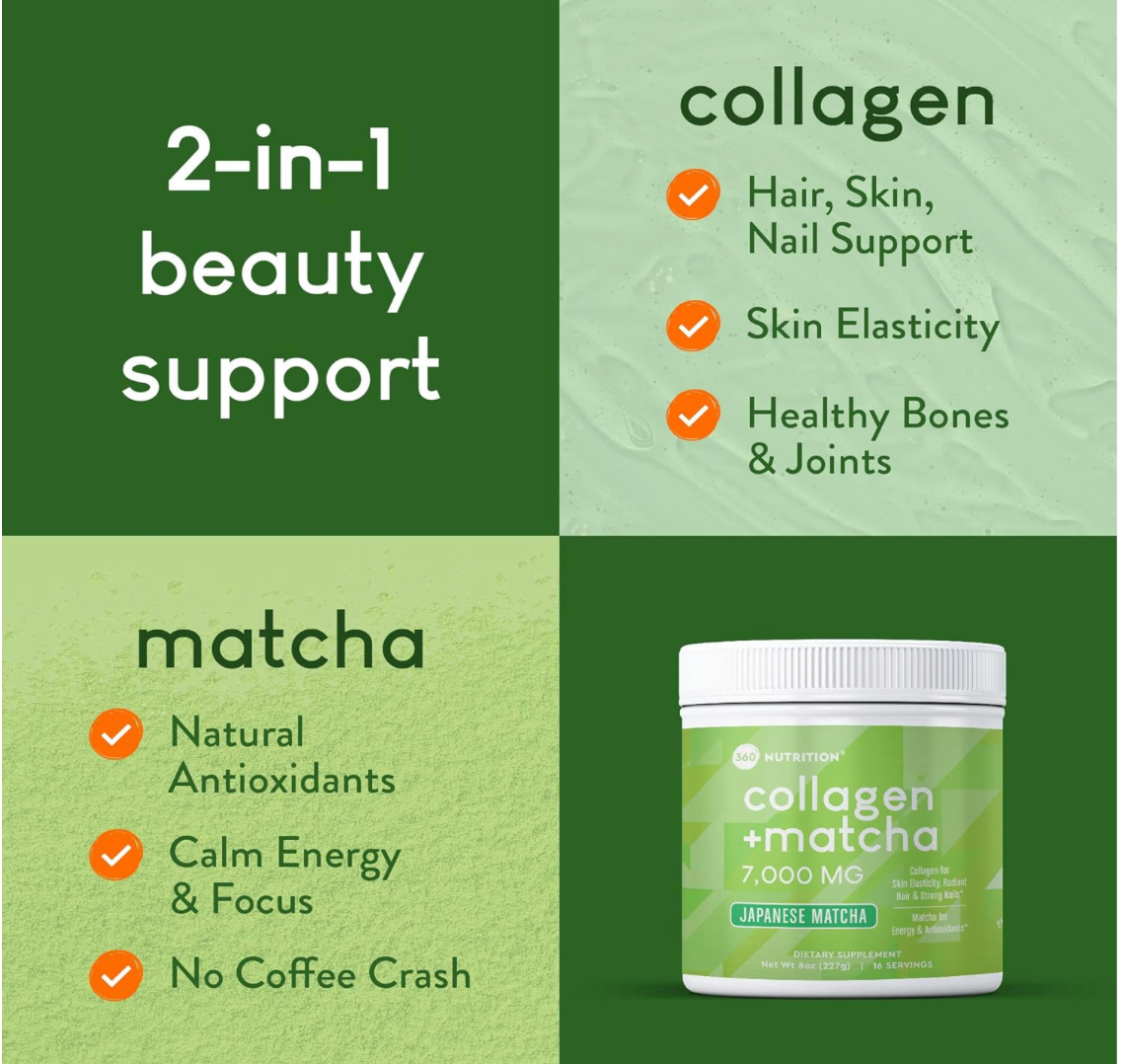 Colágeno Hidrolizado con Matcha Japonés – Polvo de Péptidos | Energía, Salud Intestinal, Articulaciones, Piel y Uñas – Keto & Sin Gluten
