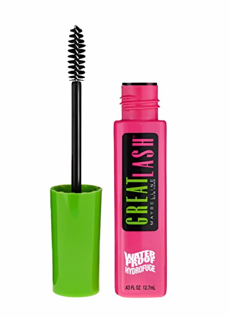 Pestañean Maybelline Great Lash Máscara Impermeable 111 Very Black 0.43 oz | Pestañas Negras e Intensas