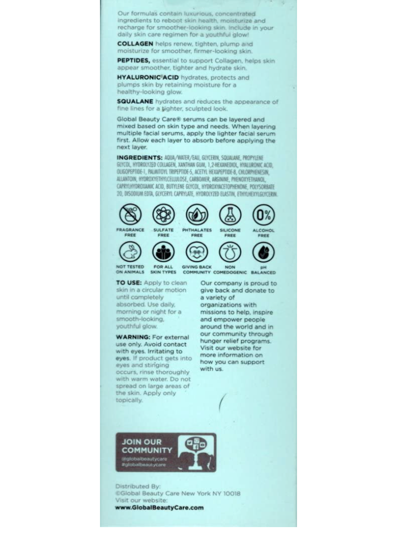 Sérum Antiarrugas con Colágeno, Péptidos y Ácido Hialurónico – 30 mL