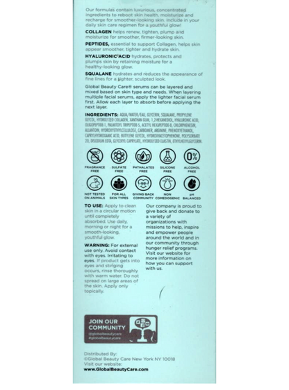 Sérum Antiarrugas con Colágeno, Péptidos y Ácido Hialurónico – 30 mL